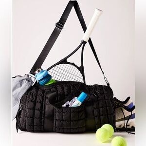 NWT FREE PEOPLE - FP movement Black Quilted duffle Bag